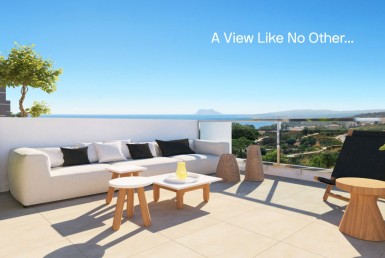 Terrace with spectacular sea views to Gibraltar